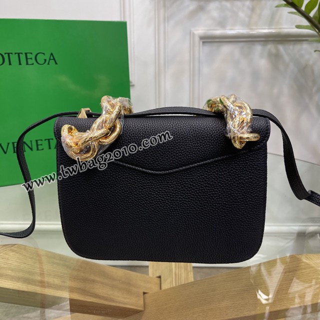 Bottega veneta高端女包 KF0021 寶緹嘉黑色荔枝紋肩背女包 BV2021新款V字蓋頭鏈條女包  gxz1337